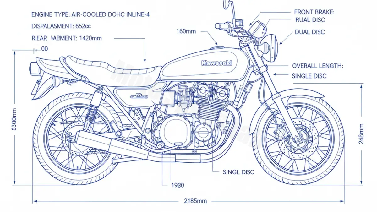Oil & Tires: Kawasaki Z 650 - KZ650B/C Technical Specifications specs