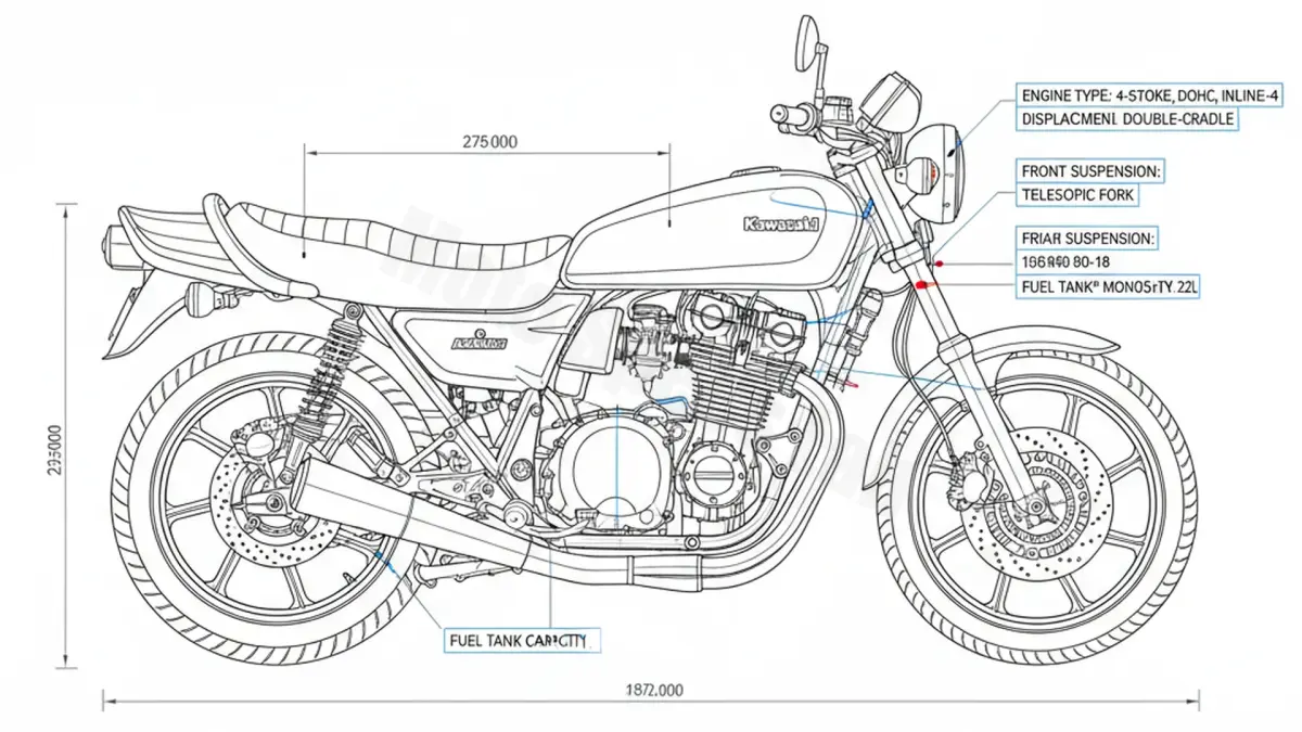 Kawasaki Z 750 GP - KZ750E/A Tire Pressure, Oil Type & Fluid Specs specs