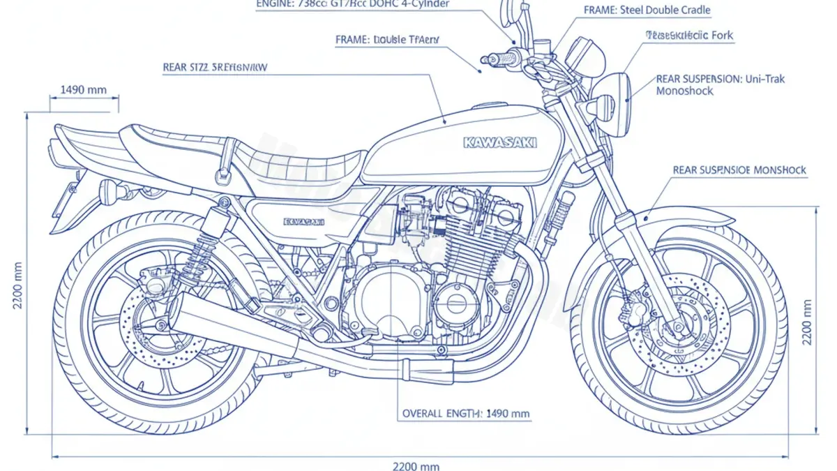 Kawasaki Z 750 GT - KZ750E-P (1982 – 1985) Factory Oil & Tire Pressure Data specs