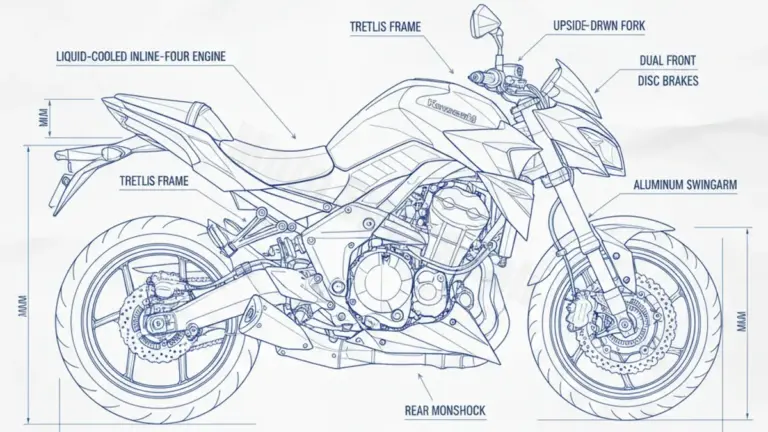 Kawasaki Z 800 – ZR800A Service Guide: Oil Level & Tire Specs