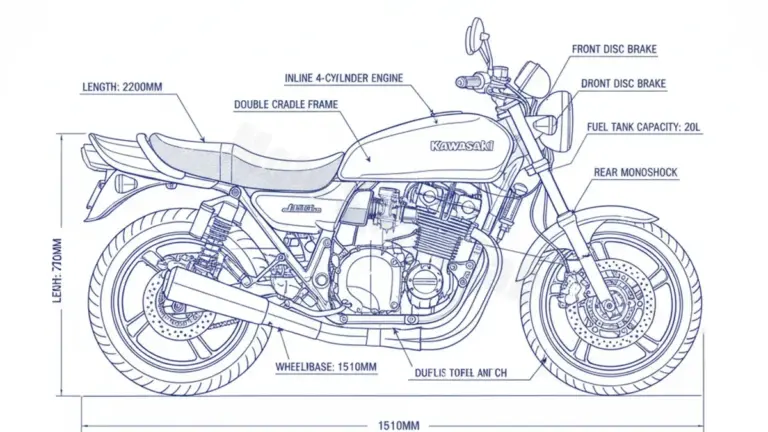 Kawasaki ZEPHYR 1100 – ZRT10A/A Tire Pressure, Oil Type & Fluid Specs