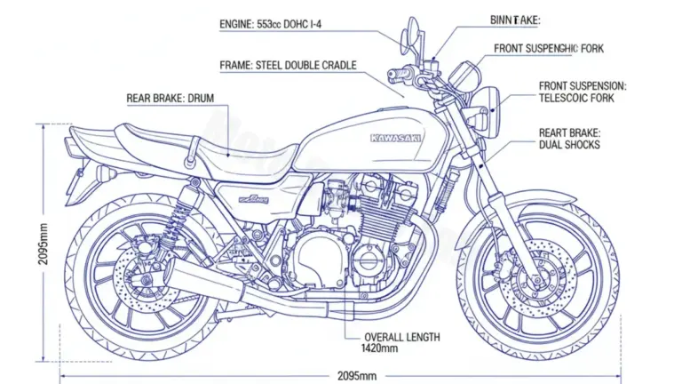 Kawasaki ZEPHYR 550 – ZR550B2-B5 (1992-1995) Factory Oil & Tire Pressure Data