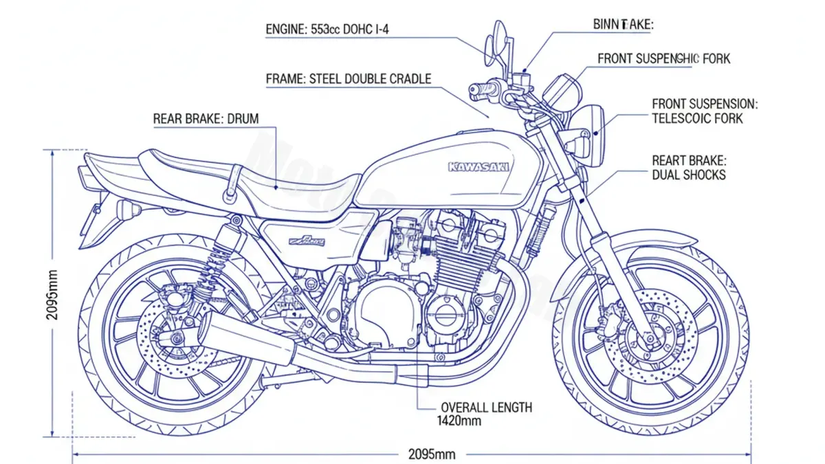 Kawasaki ZEPHYR 550 - ZR550B2-B5 (1992-1995) Factory Oil & Tire Pressure Data