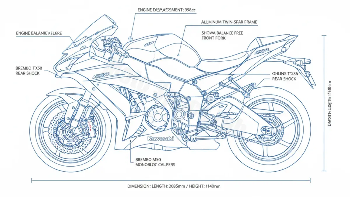 Kawasaki ZX-10RR NINJA/PERFORMANCE (EURO 4) - ZXT00S Technical Review & Maintenance Guide specs