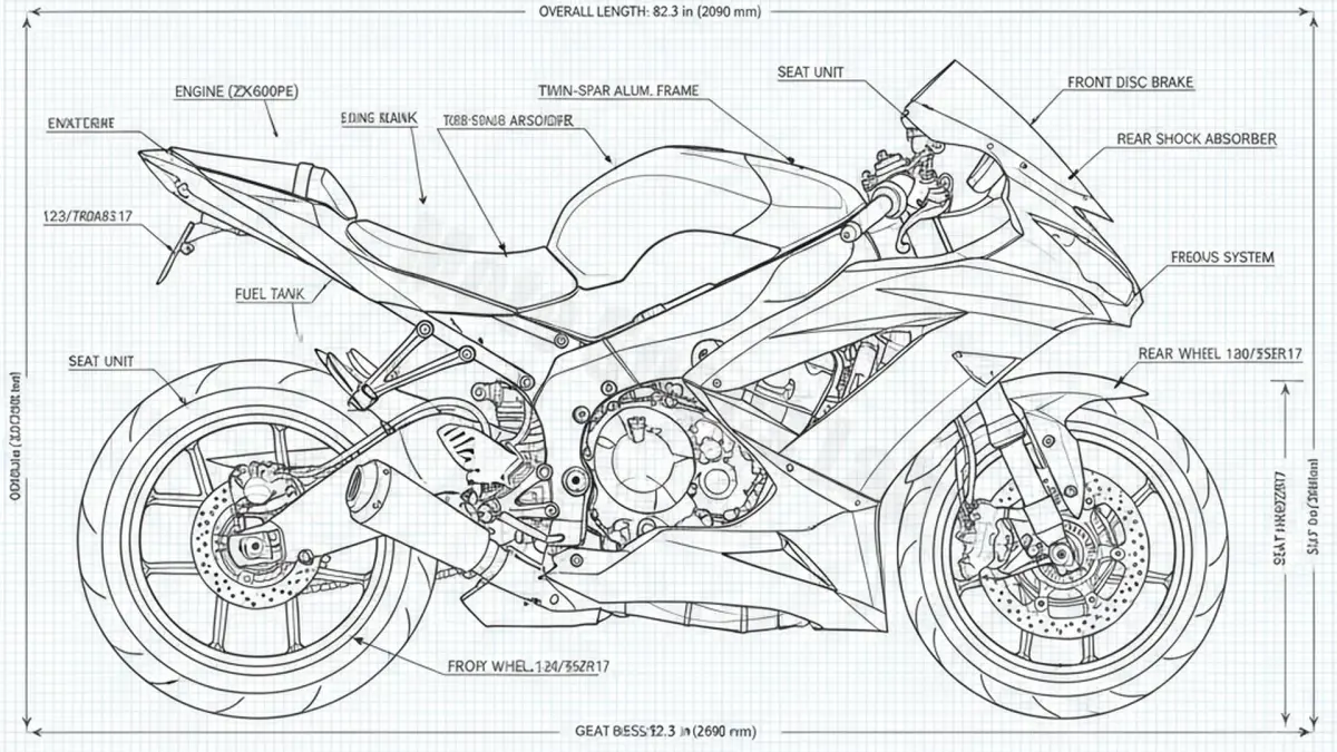 Oil & Tires: Kawasaki ZX-6R NINJA - ZX600P Technical Specifications specs