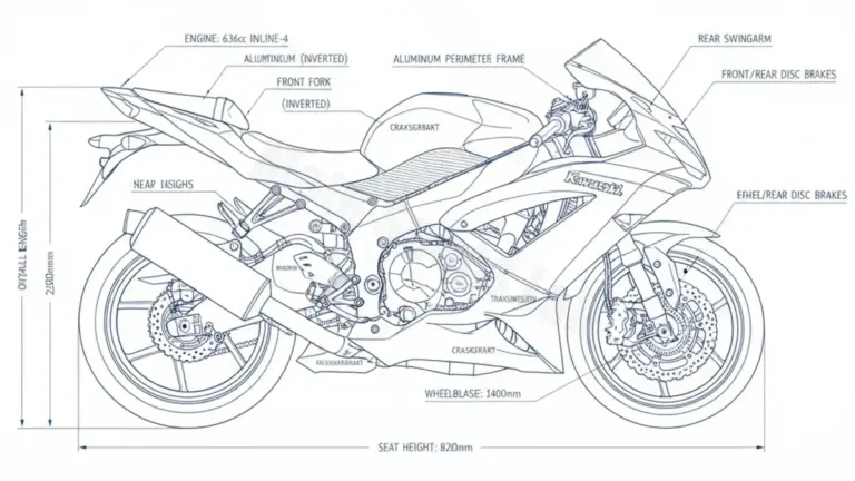 Kawasaki ZX-6R NINJA – ZX636C Specs: Engine Oil, Gap & Tire PSI