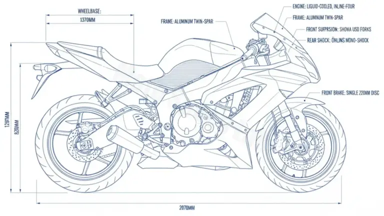 Kawasaki ZX-6RR – ZX600N (2005–2006) Data: Oil Capacity & Rim Specs