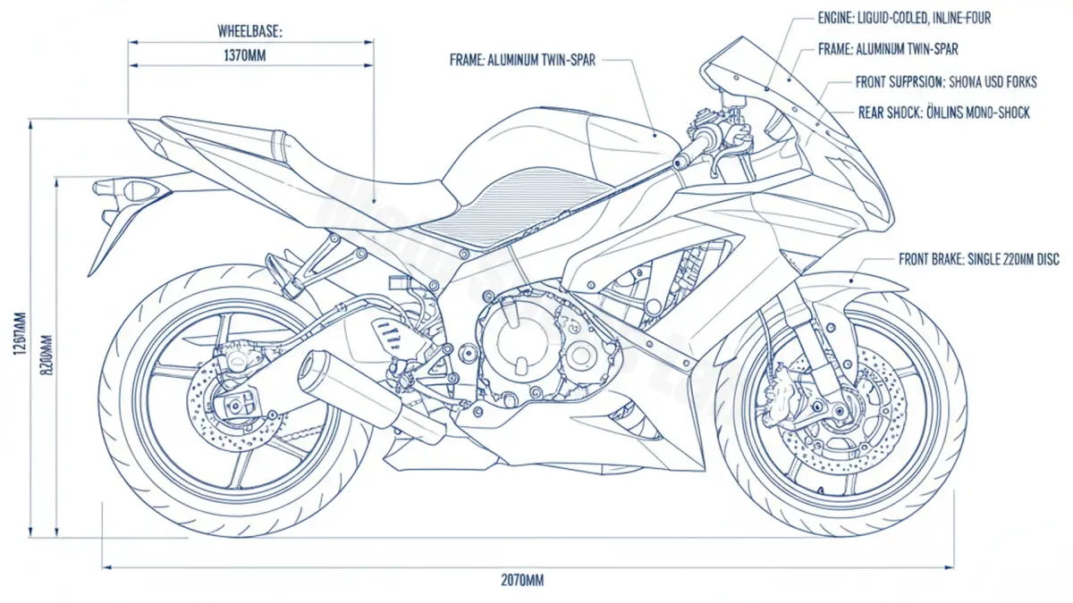 Kawasaki ZX-6RR - ZX600N (2005–2006) Data: Oil Capacity & Rim Specs