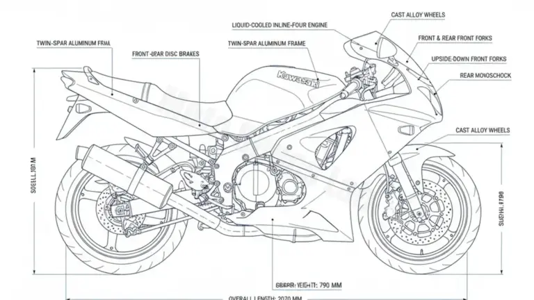 Kawasaki ZX-7R NINJA – ZX750N/P (ZX750P: 1996–2003; ZX750N: 1996–1997) Factory Oil & Tire Pressure Data