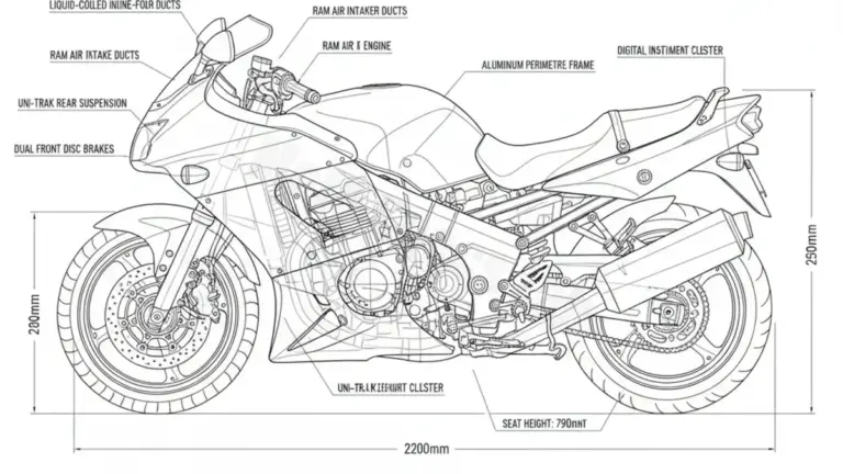 Kawasaki ZZ-R 1200 – ZXT20C Tire Pressure, Oil Type & Fluid Specs