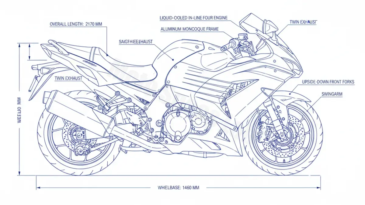 Kawasaki ZZ-R 1400 - ZXT40A Workshop Data: Fluids, Plugs & Tires specs