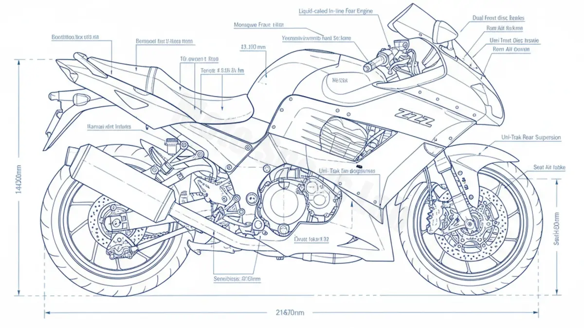 Kawasaki ZZ-R 1400 - ZXT40E Specs: Engine Oil, Gap & Tire PSI specs