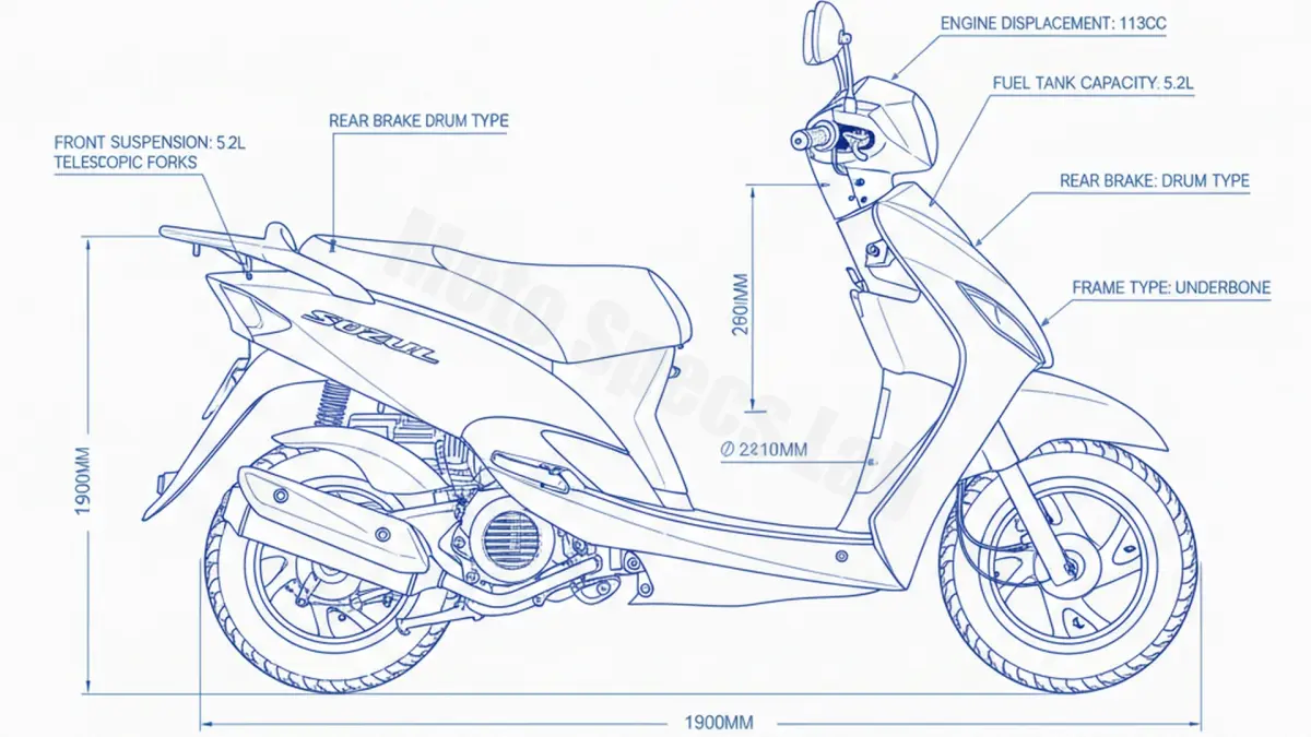Suzuki ADDRESS UK 110 NE - DE1111 Full Specifications & Ownership Data