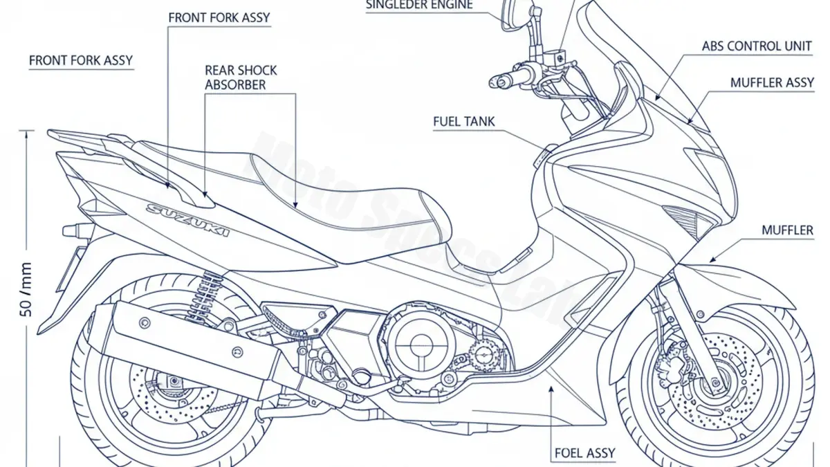 Suzuki AN 400 BURGMAN/Z (ABS) - WVCG/10 (2007 - 2017) Factory Oil & Tire Pressure Data specs