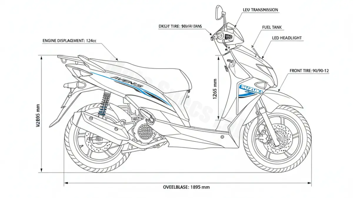 Suzuki AVENIS 125 (UN125NE) - WEA0 Tire Pressure, Oil Type & Fluid Specs specs