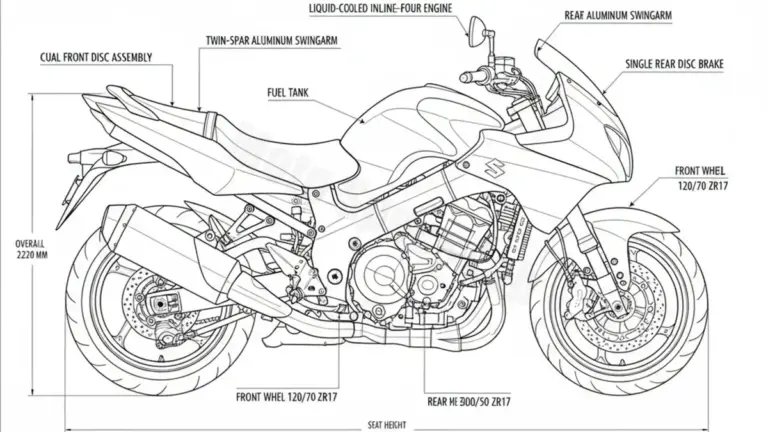Suzuki B-KING (GSX 1300 BK) – WVCR (2007-2012) Data: Oil Capacity & Rim Specs