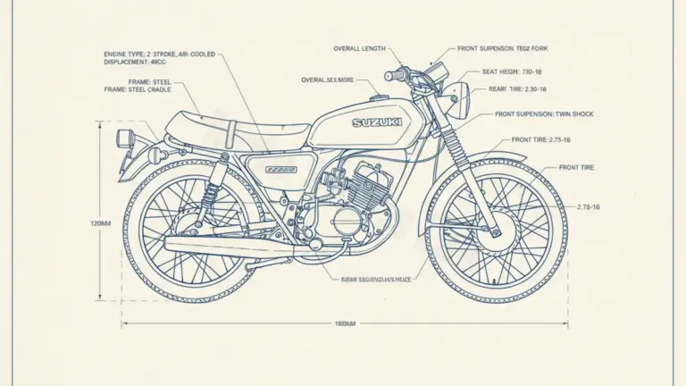 Suzuki CP 50 – CA14C/E Tire Pressure, Oil Type & Fluid Specs