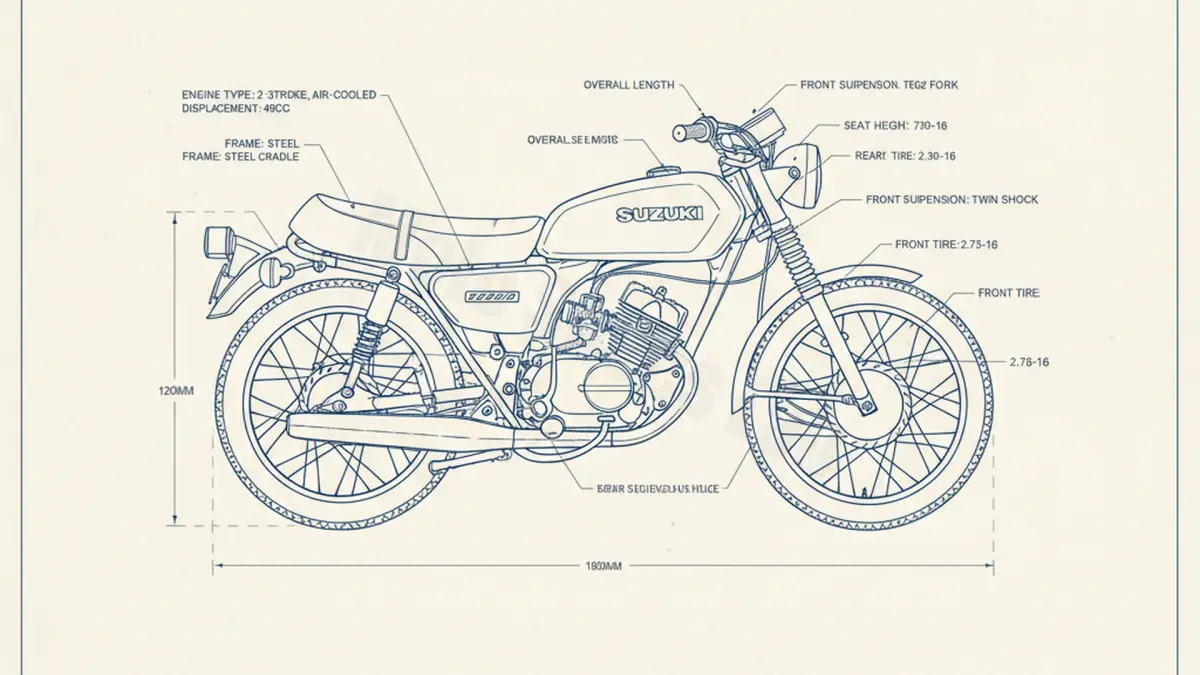 Suzuki CP 50 - CA14C/E Tire Pressure, Oil Type & Fluid Specs