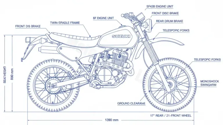 Suzuki DR 125 S – SF43B Workshop Data: Fluids, Plugs & Tires