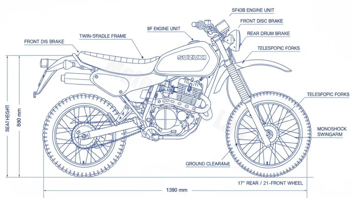 Suzuki DR 125 S - SF43B Workshop Data: Fluids, Plugs & Tires
