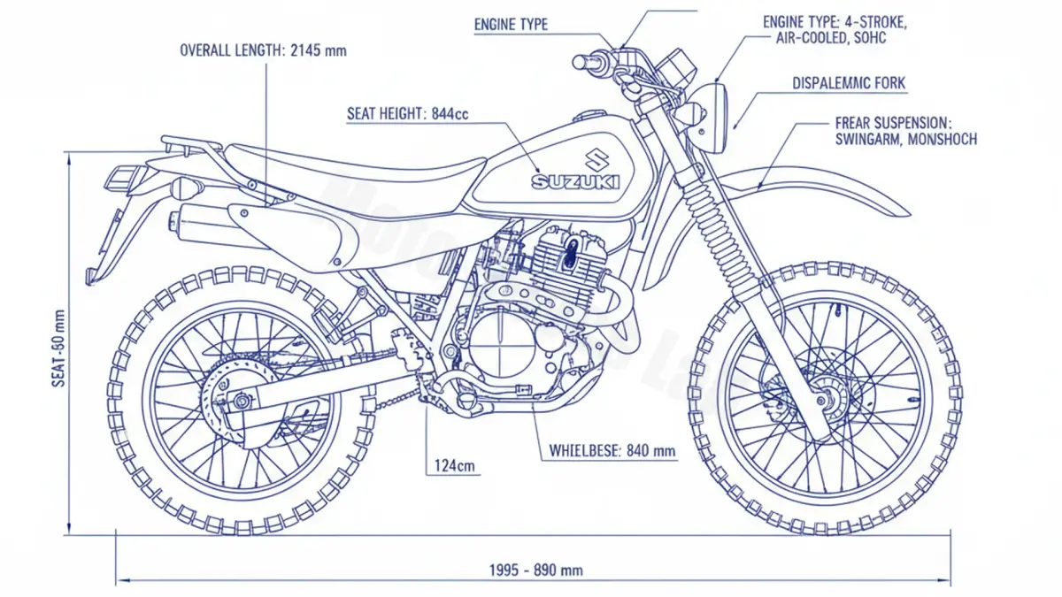 Suzuki DR 125 SE - SF44A (1994 – 2002) Factory Oil & Tire Pressure Data specs