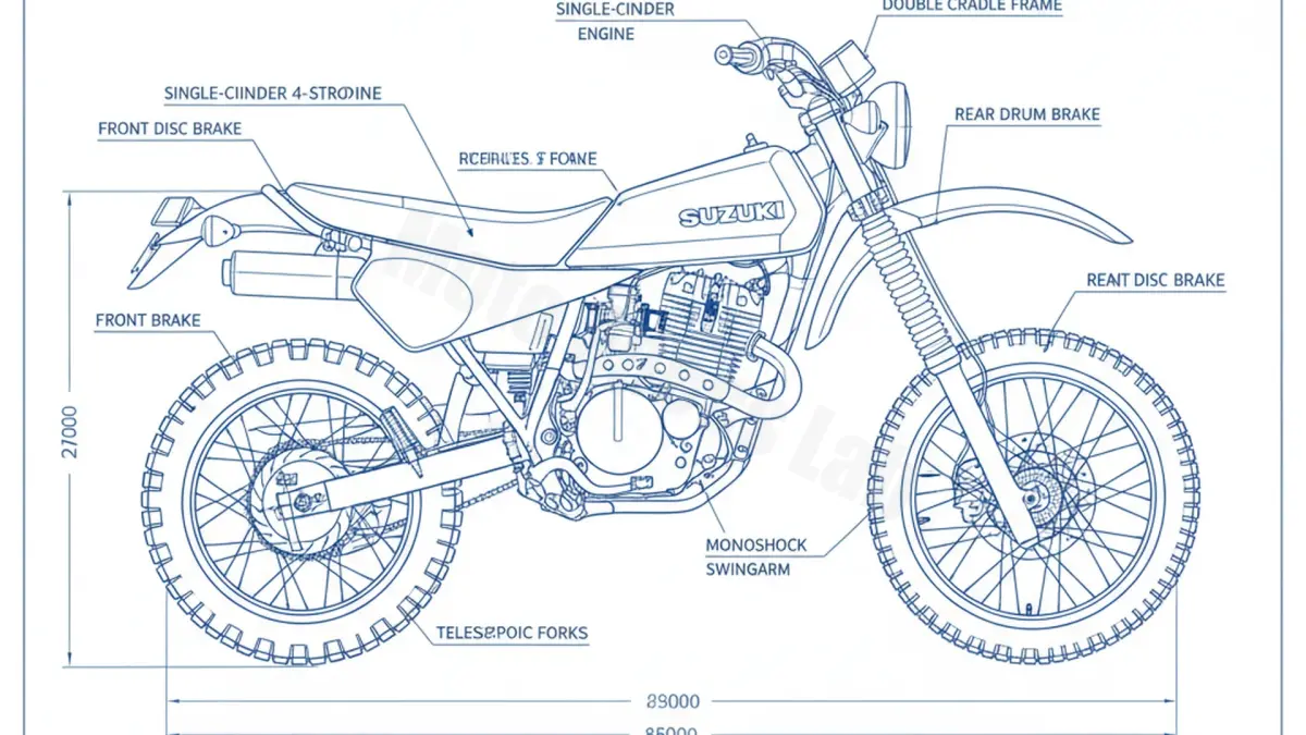 Suzuki DR 250 S - SG42A (1990–1995) Factory Oil & Tire Pressure Data specs