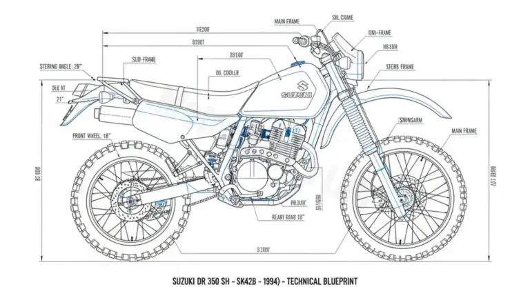 Suzuki DR 350 S/SH – SK42B (1990 – 1994) Data: Oil Capacity & Rim Specs