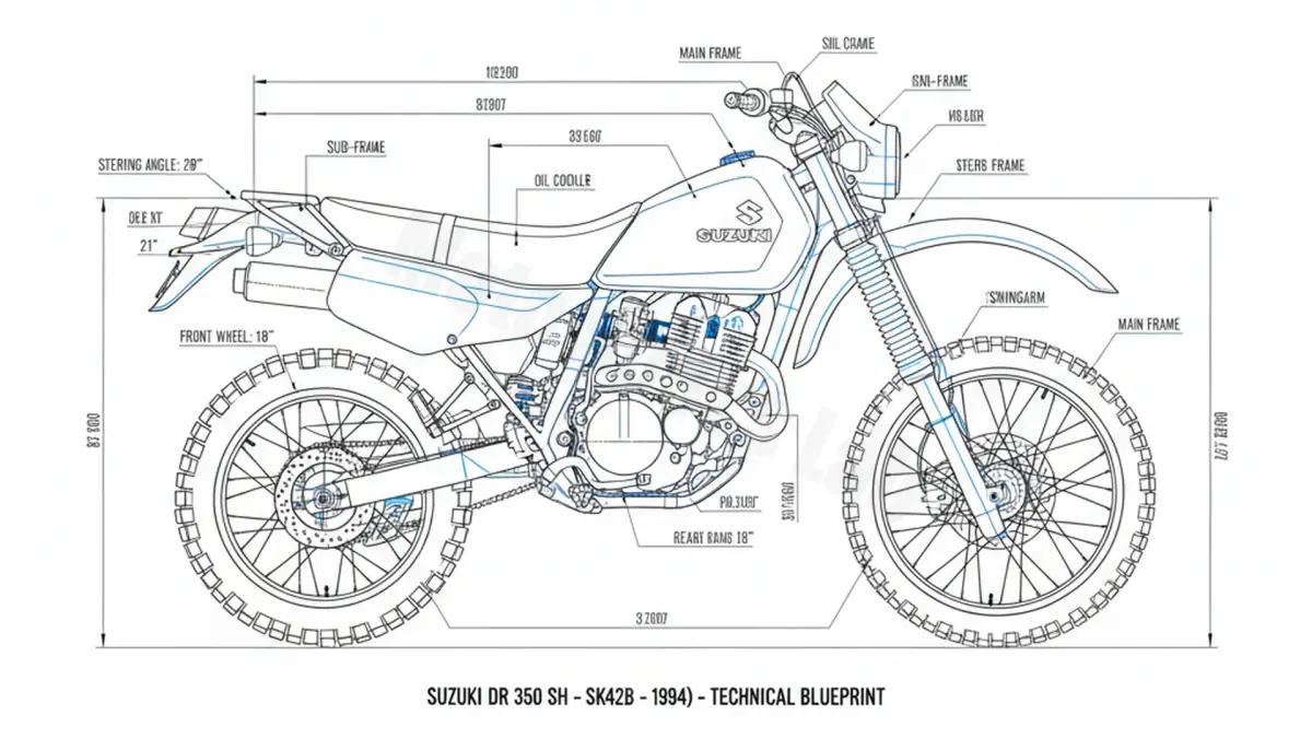 Suzuki DR 350 S/SH - SK42B (1990 – 1994) Data: Oil Capacity & Rim Specs