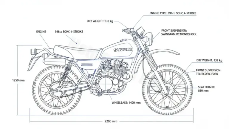 Suzuki DR 400 S – DR400S (1980–1982) Data: Oil Capacity & Rim Specs