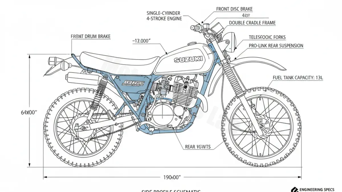 Suzuki DR 500 S - DR500 Service Data: Oil, Battery & Specs specs