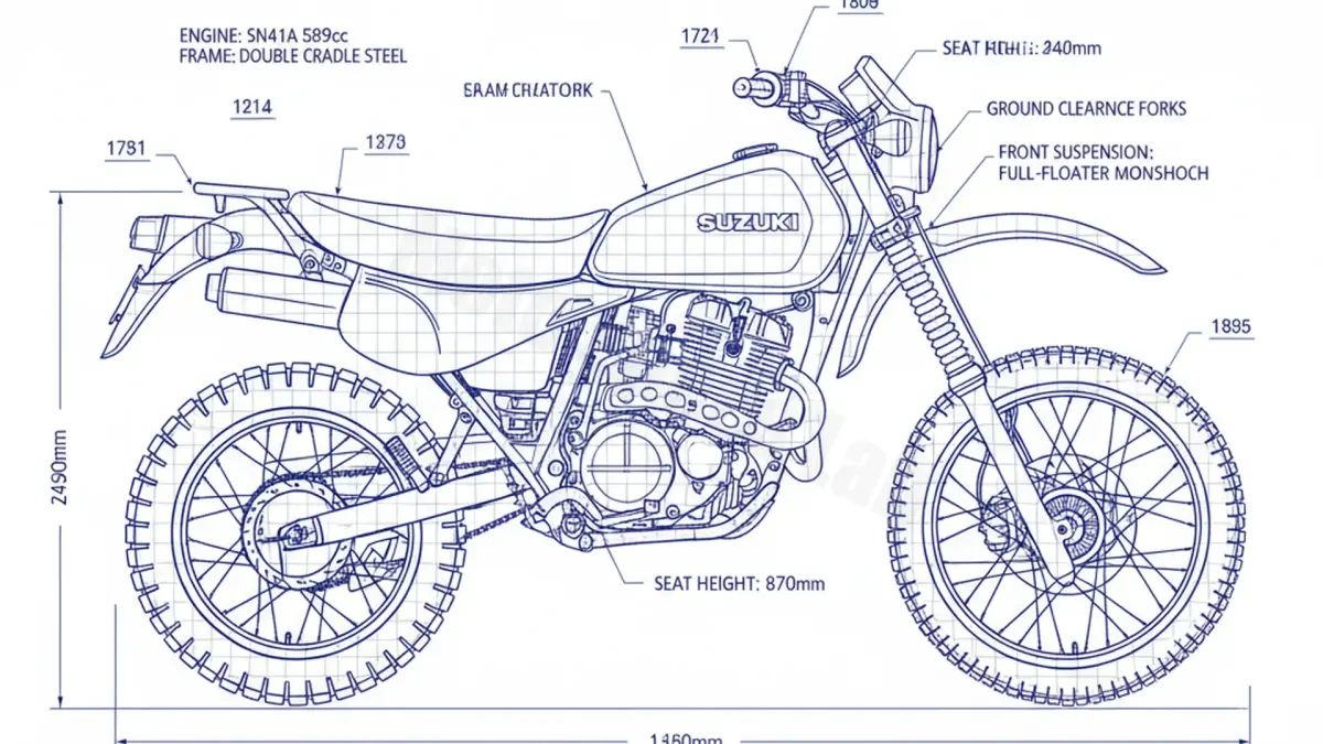 Suzuki DR 600 S/R(U)/DAKAR (H-K) - SN41A Service Data: Oil, Battery & Specs
