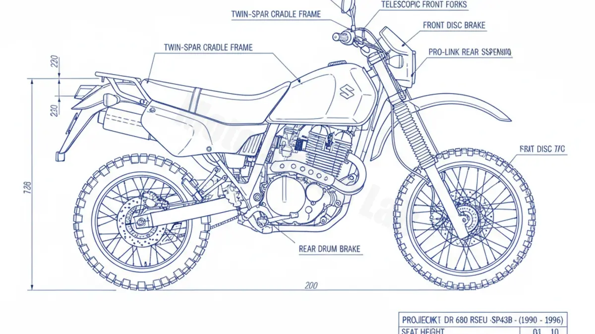Suzuki DR 650 RSE/RSEU - SP43B (1991 – 1996) Data: Oil Capacity & Rim Specs specs