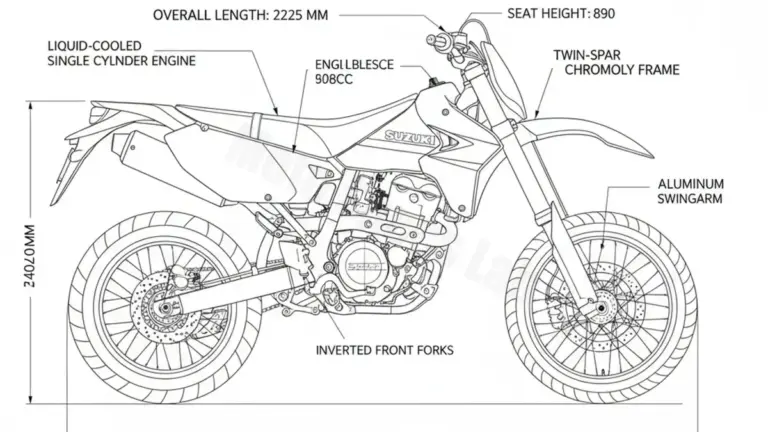 Suzuki DR-Z 400 SM – WVB8 Service Guide: Oil Level & Tire Specs