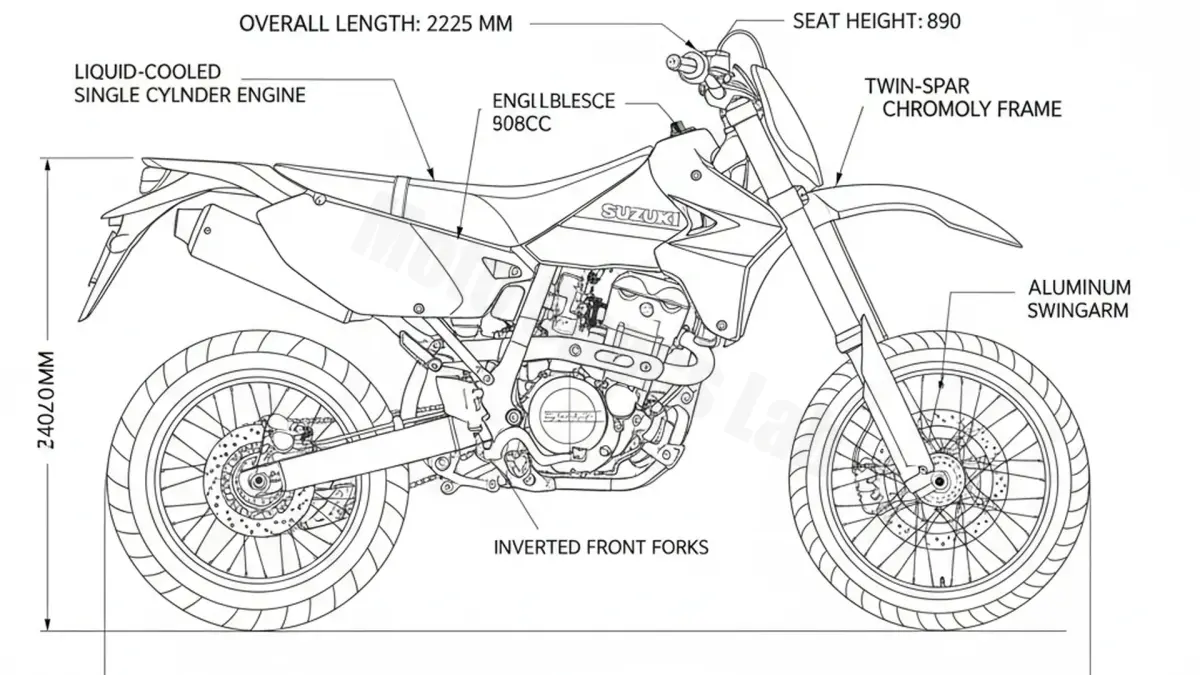 Suzuki DR-Z 400 SM - WVB8 Service Guide: Oil Level & Tire Specs