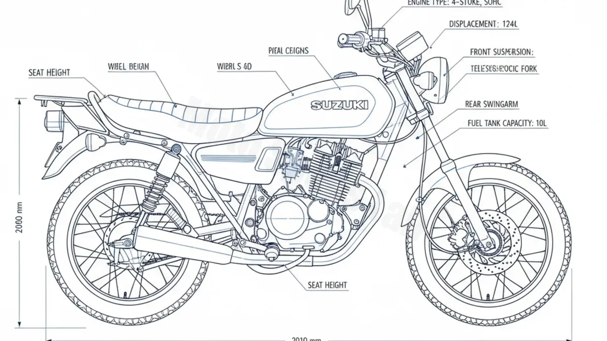 Suzuki GN 125 R - NF41A/96 Specs: Oil Capacity & Tire Pressure