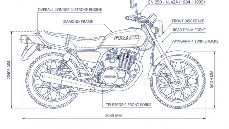 Suzuki GN 250 – NJ42A Specs: Engine Oil, Gap & Tire PSI
