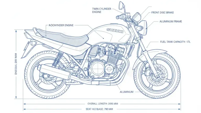 Suzuki GS 500 E – WVBK (2001 – 2008) Data: Oil Capacity & Rim Specs