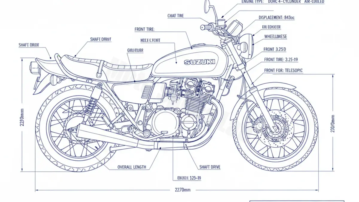 Suzuki GS 850 GL - GS850B Specs: Oil Capacity & Tire Pressure specs