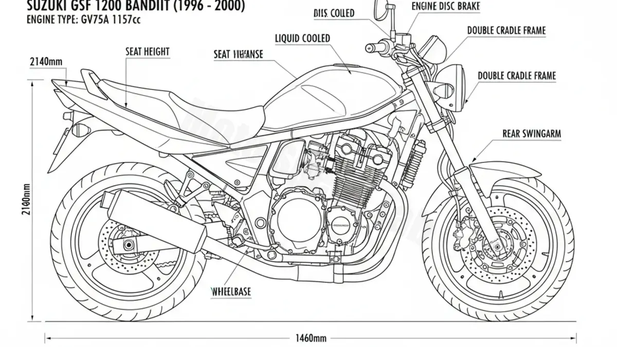 Suzuki GSF 1200/S/ABS BANDIT - GV75A Tire Pressure, Oil Type & Fluid Specs