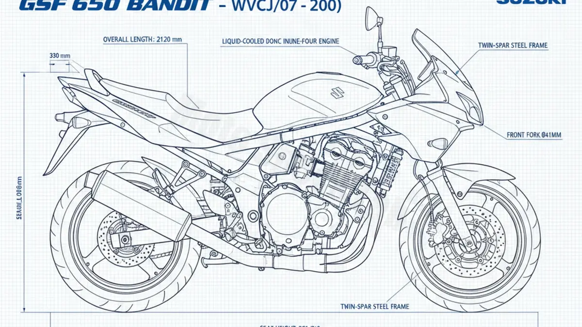 Suzuki GSF 650 BANDIT - WVCJ/07 Specs: Engine Oil, Gap & Tire PSI
