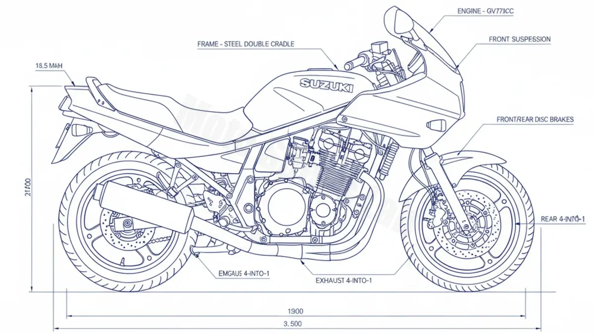 Suzuki GSX 1100 F (J-R) - GV72C (1988 – 1994) Data: Oil Capacity & Rim Specs