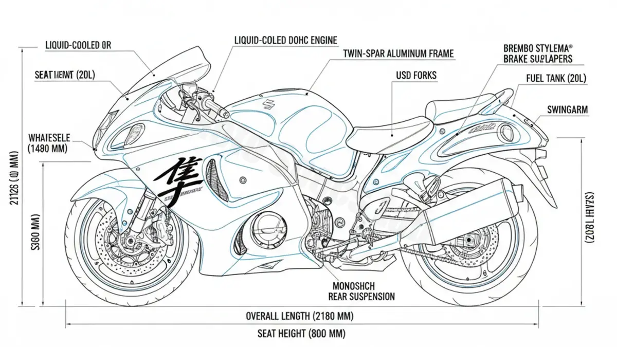 Suzuki GSX 1300 R HAYABUSA (EURO 5) - WEJ0 Specs: Engine Oil, Gap & Tire PSI specs