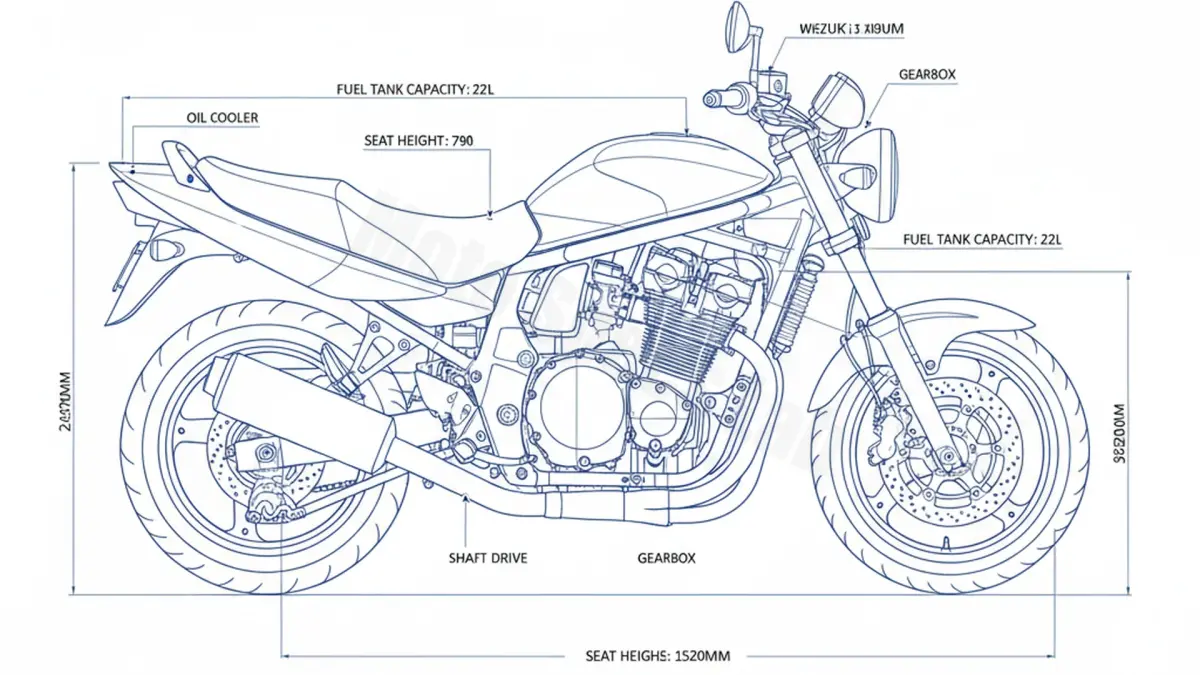 Suzuki GSX 1400 - WVBN/05 (2001 – 2008) Data: Oil Capacity & Rim Specs