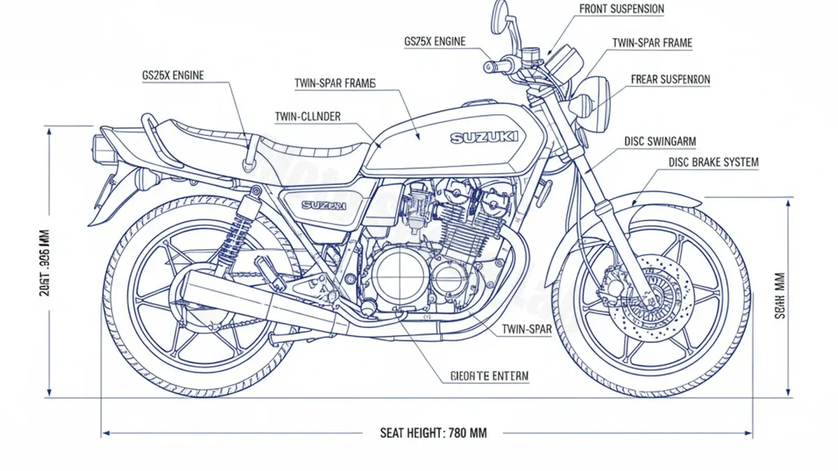 Suzuki GSX 250 E - GS25X (1980-1983) Data: Oil Capacity & Rim Specs