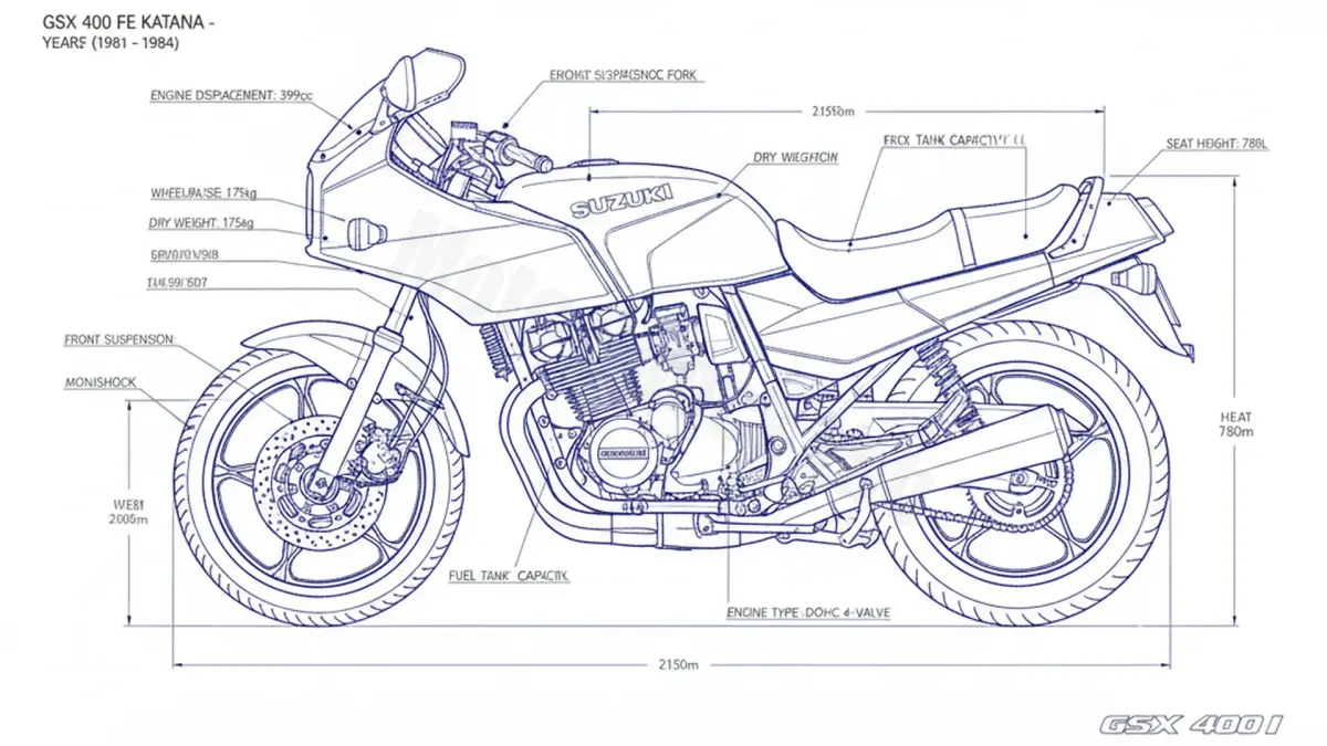 Suzuki GSX 400 FE KATANA - GS40XF Full Specifications & Ownership Data specs