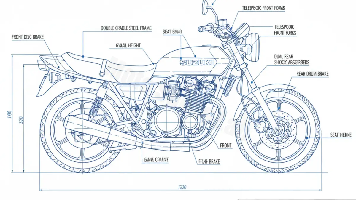 Suzuki GSX 400/L - GS40X Tire Pressure, Oil Type & Fluid Specs specs