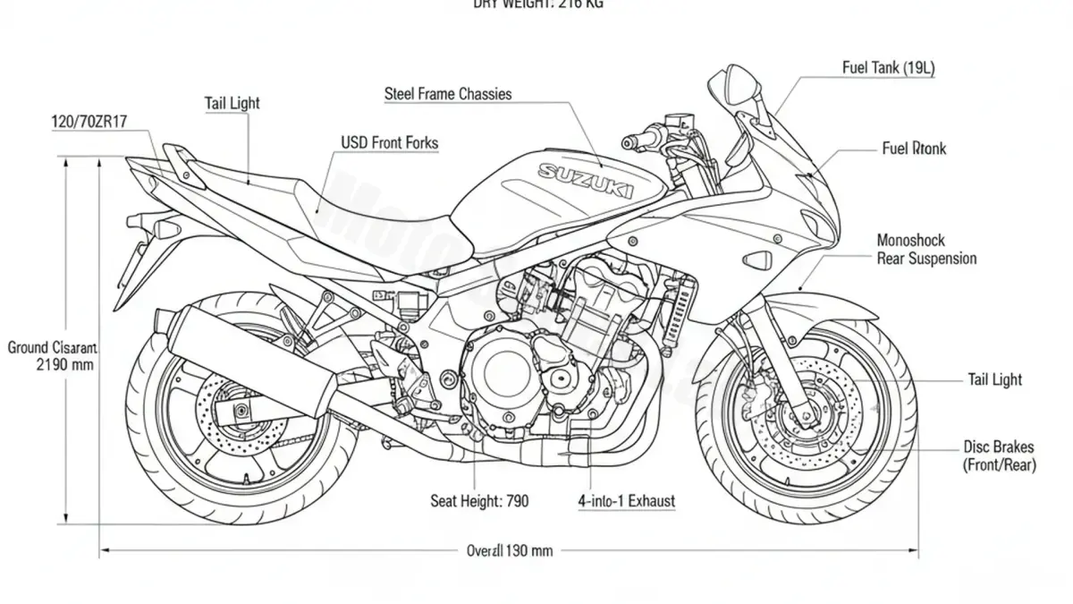 Suzuki GSX 650 F - WVCJ Workshop Data: Fluids, Plugs & Tires specs