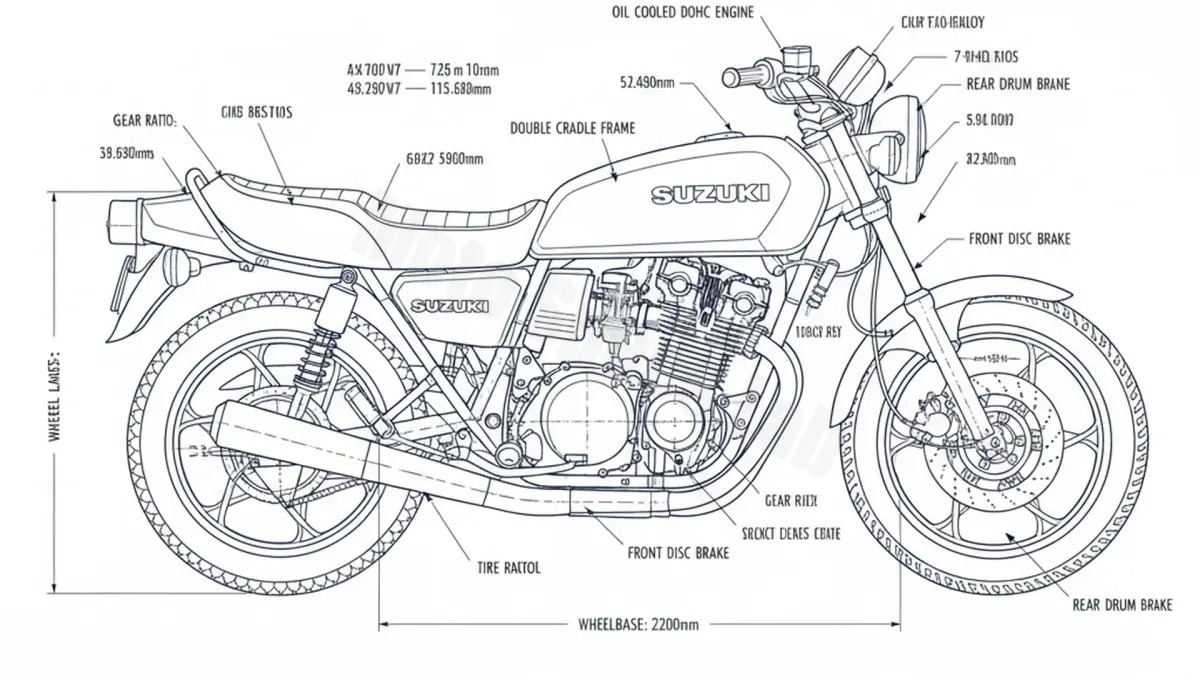 Suzuki GSX 750 E - GS75X-E Service Data: Oil, Battery & Specs