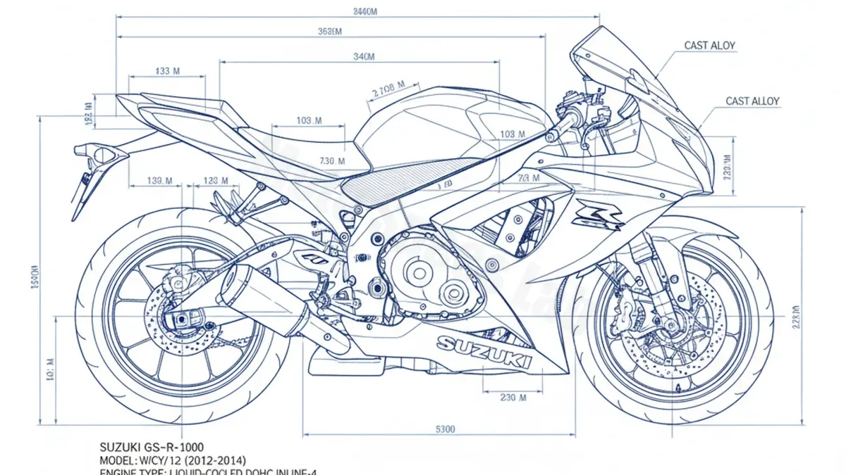 Suzuki GSX-R 1000 L2/L3/L4 - WVCY/12 (2012–2014) Data: Oil Capacity & Rim Specs specs