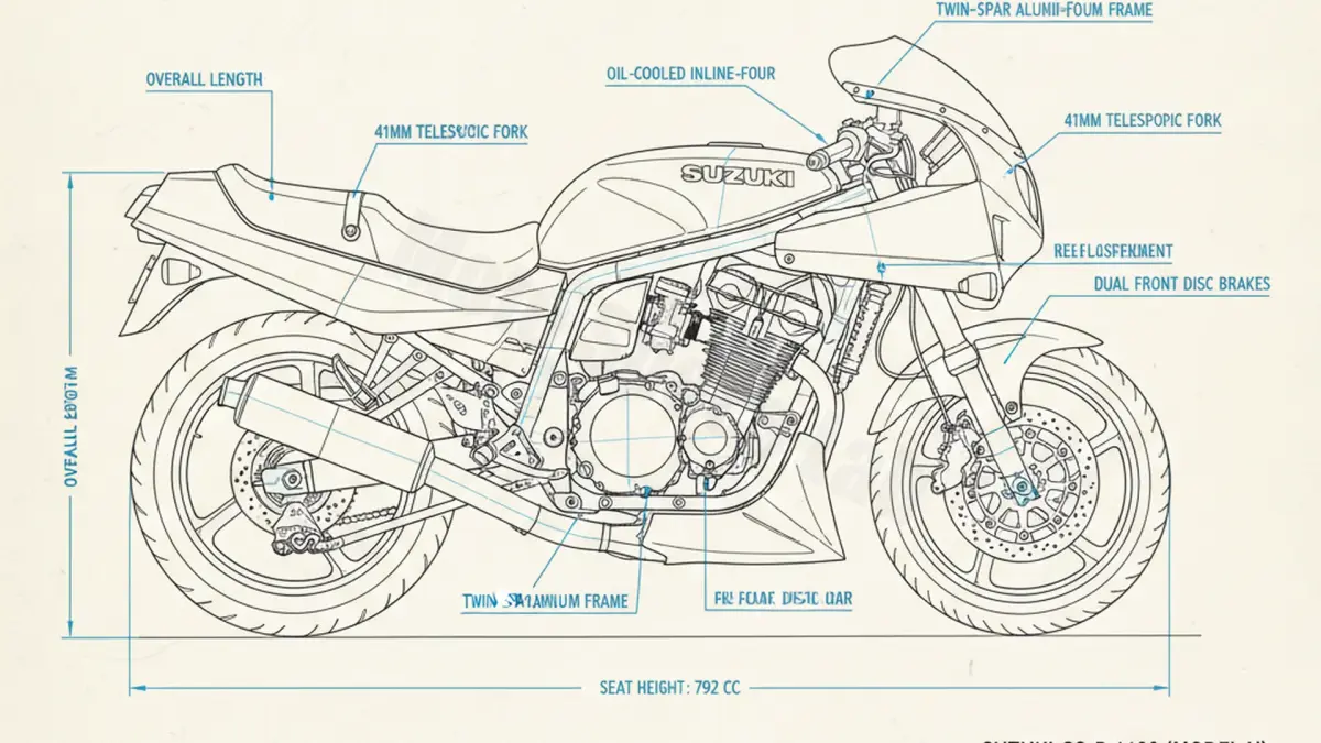 Review: Suzuki GSX-R 1100 (MODELL H) - GU74C/H (1987) Specs & Features specs